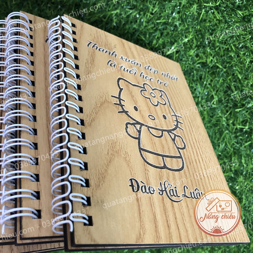 Sổ tay khắc hình mèo hello kitty_ sổ tay quà tặng sinh nhật