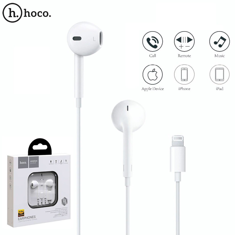 Tai Nghe IphoneCAO CẤPTai Nghe Hoco Chân Lightning L7 PLUS Dành Cho Các Dòng Iphone 7,8,X,XS,11,11PRO...