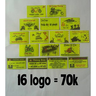 16 logo phượt . tem xe logo phản quang