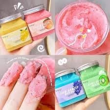 Muối tắm tẩy da chết hoa quả Heyxi Bath Salt Scrub 350g lọ vuông