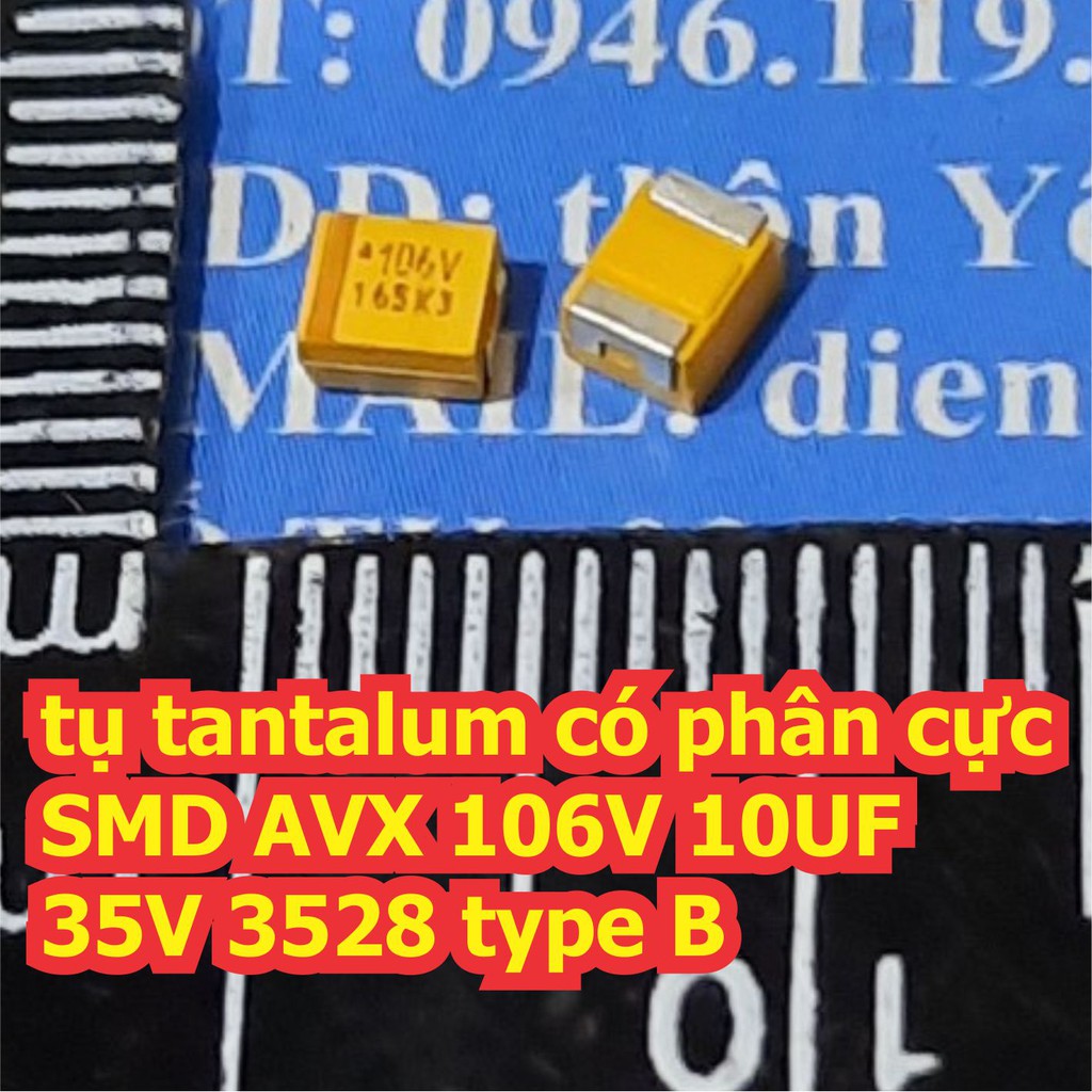 10 con tụ tantalum có phân cực SMD AVX 106V 10UF 35V 3528 type B kde7306
