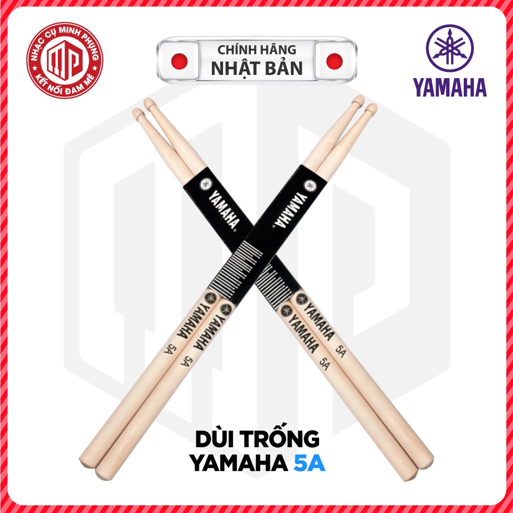 Bộ dùi trống/ Drumsticks/ Drumstick Yamaha 5A Gỗ Phong/ Chi Phong/ Chi Thích Màu gỗ tự