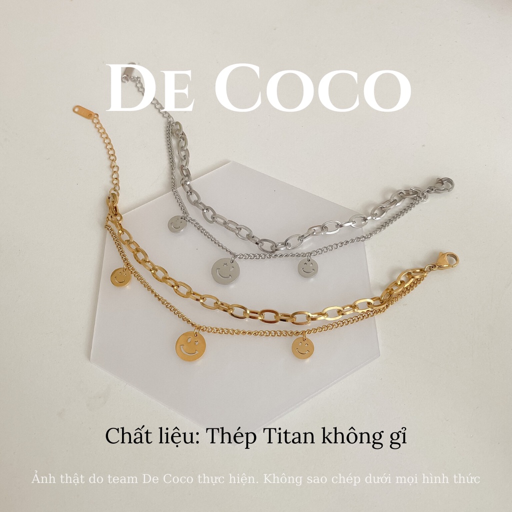 [KHÔNG ĐEN GỈ] Vòng tay titan, lắc tay đôi hình mặt cười Destiny De Coco decoco.accessories | BigBuy360 - bigbuy360.vn