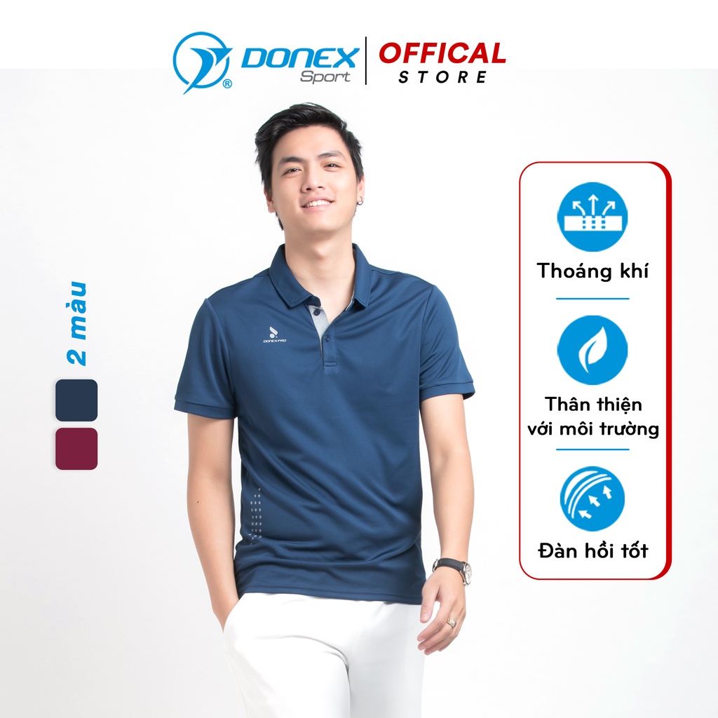 Áo Thể Thao Nam Cộc Tay DONEXPRO Form Regular-fit, Cổ Dáng Polo, Thoáng Khí, Thấm Hút Mồ Hôi Tốt MC-8968