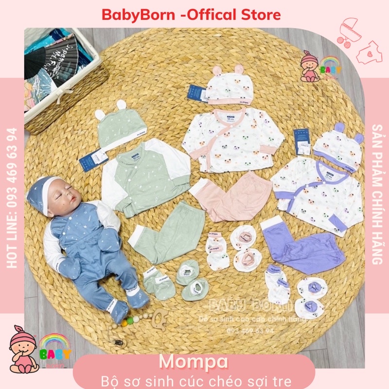Mompa - Bộ sơ sinh sợi tre mềm mại, thấm hút tốt MP307