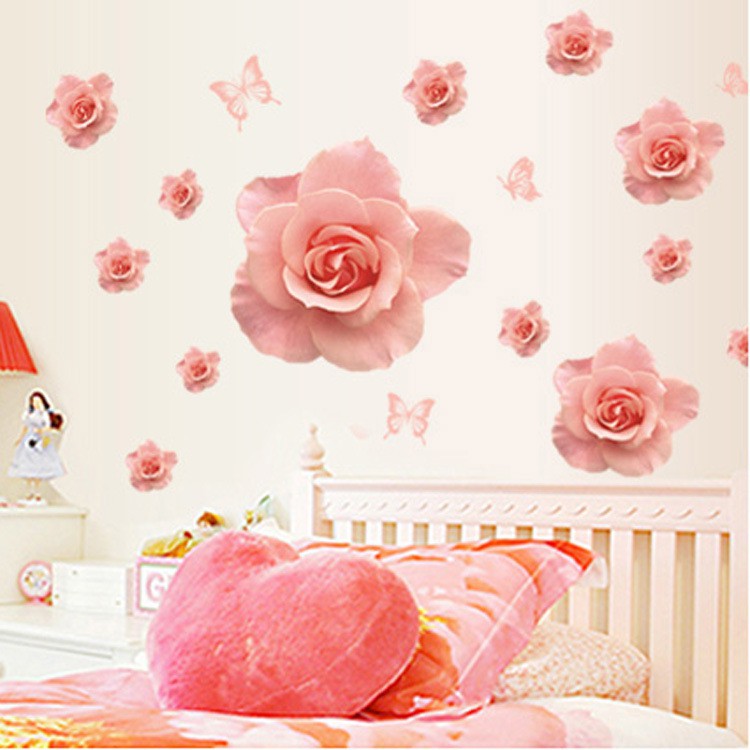 decal dán tường hoa hồng