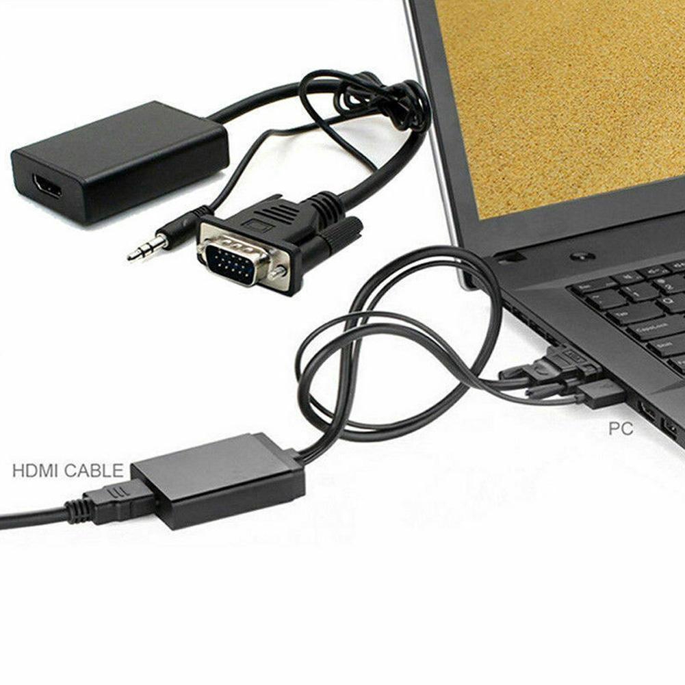 Đầu Chuyển Đổi Vga Sang Hdmi 1080p Hd + Audio Tv Av Hdtv Video