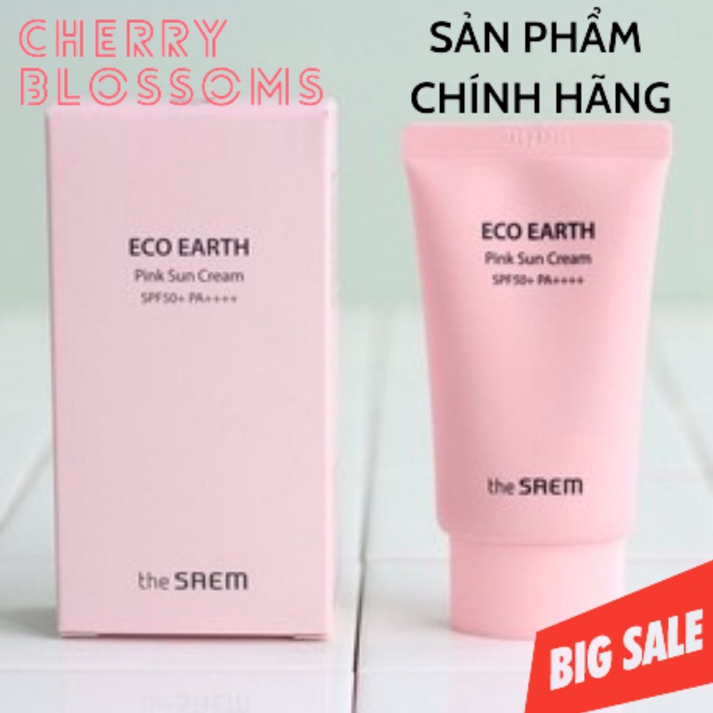 Kem chống nắng The Saem Eco Earth Powder Pink Suncream CHERRY