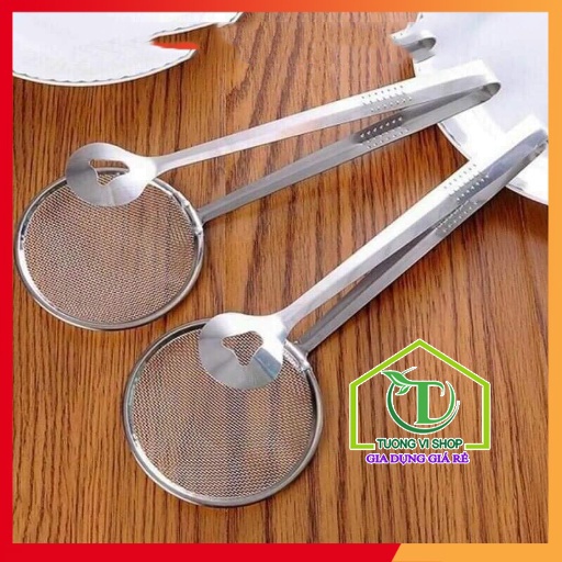 Kẹp inox gắp nóng chiên kèm lưới đa năng 2 trong 1 mẫu mới