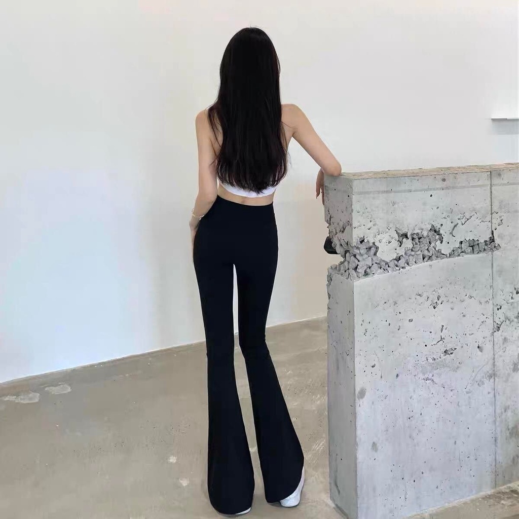 [Mã SKAMFSW175 giảm 10K đơn 50K] Quần ống loe cạp cao legging dáng dài Q881