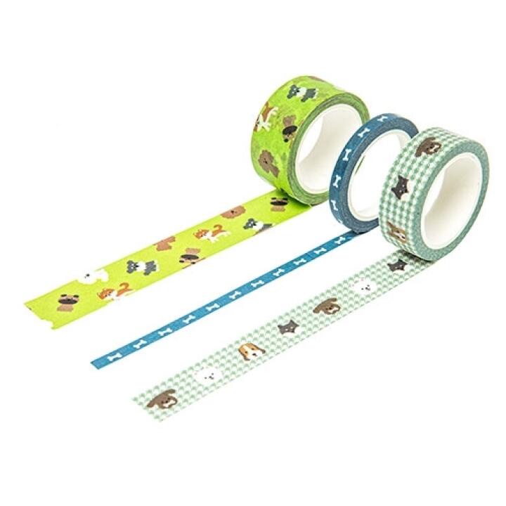 Set 3 Cuộn Băng Dán Trang Trí ARTBOX Hàn Quốc Họa Tiết Cún Cưng Dễ Thương