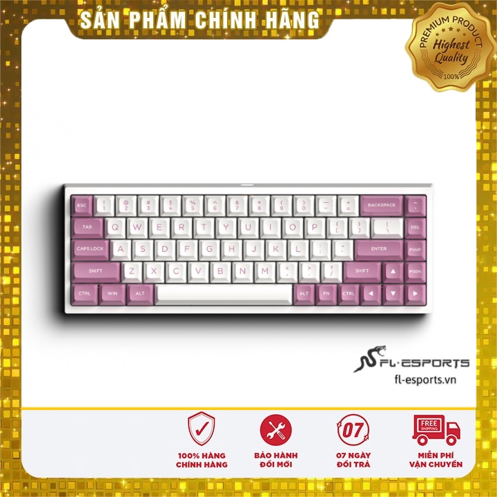 Bàn phím không dây FL Esport FL680 SAM Peech RGB 3 mode Bluetooth /Wire/ có dây, Bàn phím cơ không dây điện thoại ipad