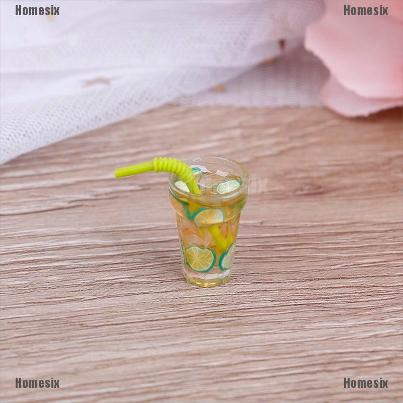 [HoMSI] 1Pcs 1:12 Dollhouse mini resin fruit tea cup simulation drinks model toy SUU