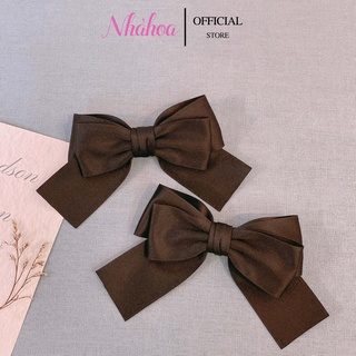 Kẹp Tóc Kẹp Mái Nơ JISOO BLACKPINK Chất Lụa Mờ Màu Đen - Chính Hãng NHÀ HOA