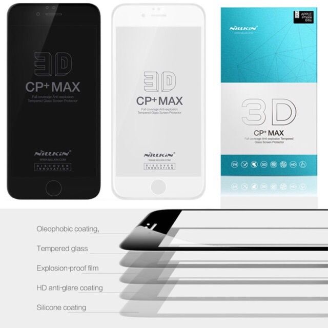 Kính cường lực 3D cp+ max iphone 7 / iphone 8 chính hãng nillkin