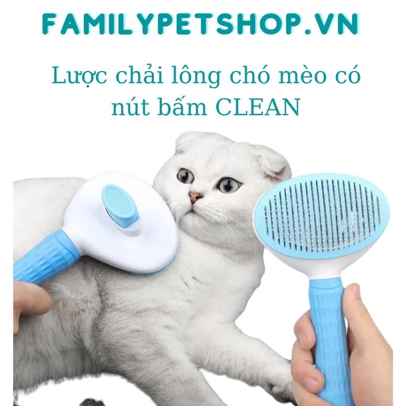 Lược chải lông cho chó mèo có nút bấm Clean chính hãng-familypetshop.vn