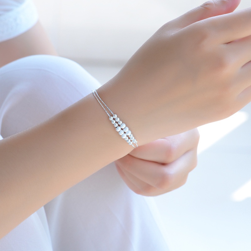 Bộ lắc tay lắc chân dây đôi bạc S925 cực xinh - LTC21