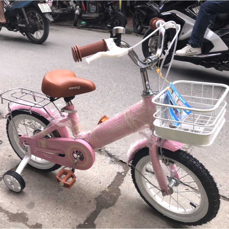 Xe Đạp Trẻ Em Xaming 12 , 14 , 16 , 18 , 20 Inches C5 Khung Đơn To Có Gác Ba Ga ( Hàng gửi nguyên hộp )
