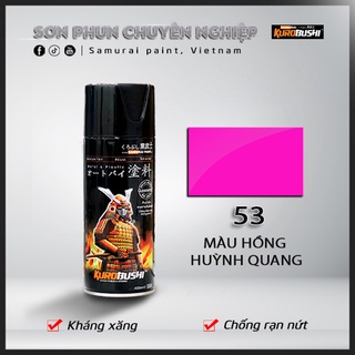 COMBO Sơn Samurai màu hồng huỳnh quang 53 gồm 4 chai đủ quy trình  (Lót 2K04 – Nền UC1002- Màu 53 - Bóng 2K01)