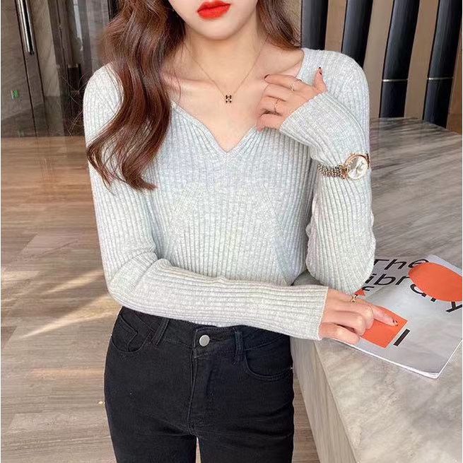 Áo Sweater dệt kim thiết kế mới thoải mái phong cách Hàn Quốc