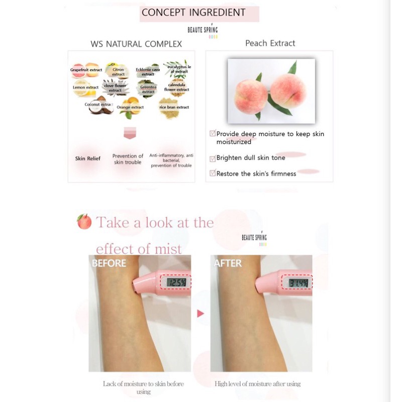 Xịt thơm dưỡng da toàn thân hương Đào - AROUND ME Natural Perfume Vita Body Mist Peach | BigBuy360 - bigbuy360.vn