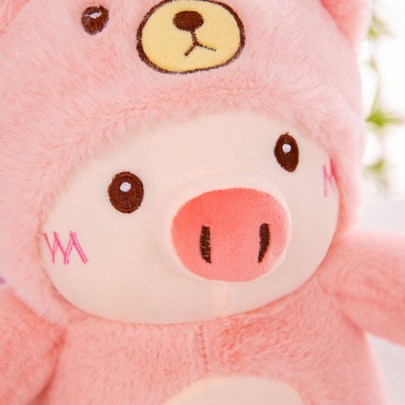 Gấu bông lợn Pig mũ đội mũ cosplay gấu siêu cute, Heo bông đáng yêu đội mũ - Ảnh thật - Kích thước 35cm -1m1