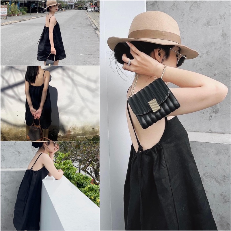 Áo Kiểu Nữ, Áo Hai Dây Thắt Nơ Chất Linen Co Giãn Nhẹ Dáng Babydoll Cực Basic Bảng Màu Trendy Hot Hit - Ivy Top