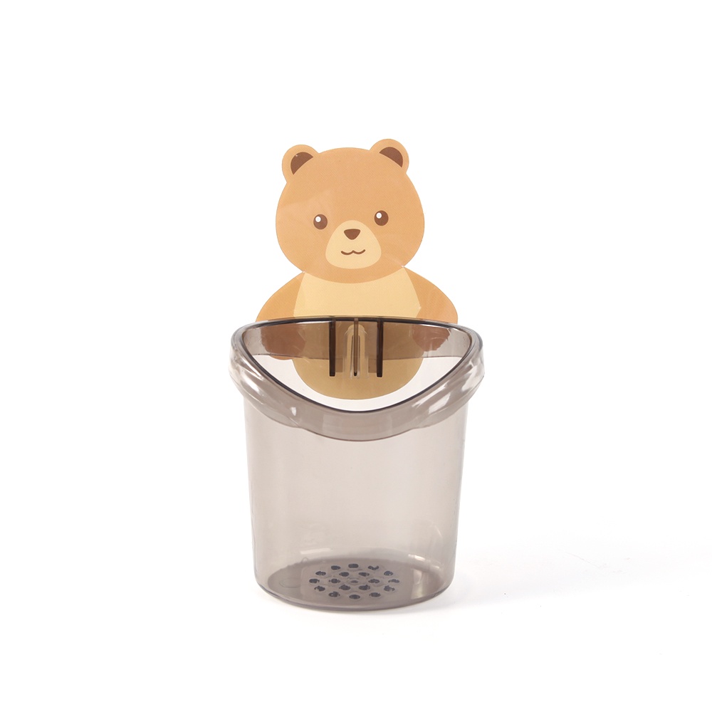 Giá đựng bàn chải đánh răng gắn tường không cần khoan thiết kế hình gấu hoạt hình dễ thương