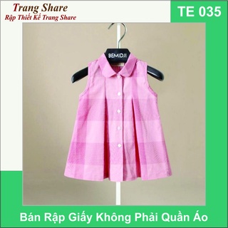 Rập Giấy Áo Váy Bé Gái TE035
