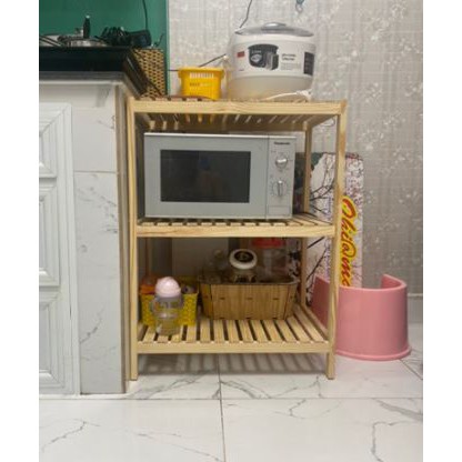 Kệ gỗ lò vi sóng 3 tầng - kệ đa năng nhà bếp