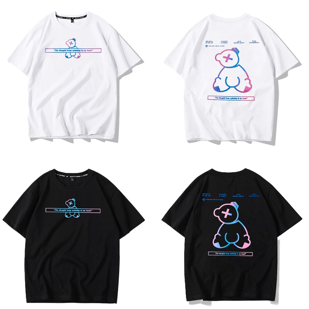 Áo thun nam nữ tay lỡ SAM CLO form rộng Unisex, mặc cặp, nhóm, chữ X - GẤU 80% cotton