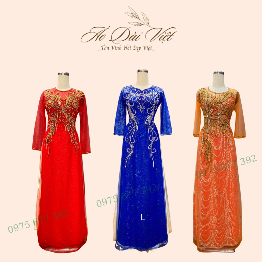 Áo Dài Mẹ, Áo Dài Sui GiaThiết Kế Vải Kim Sa Vẽ Kết Pha Lê Cao Cấp,Tạo Sự Sang Trọng Quý Phái Cho Các Mẹ Trong Ngày Cưới