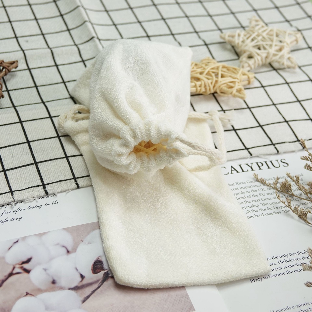 Túi Vải Tạo Bọt Sợi Tre Cho Da Nhạy Cảm Rửa Mặt Tẩy Trang