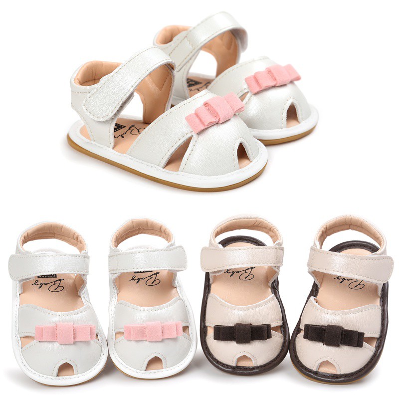 Giày sandal đính nơ đáng yêu cho bé gái