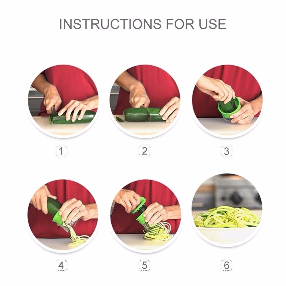 Spiral Slicers Vegetable Spiralizer Good Grips 3-Blade Hand-Held Spiralizer Tophope