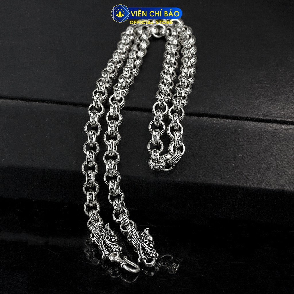 Dây chuyền bạc nam VIỄN CHÍ BẢO họa tiết cá tính 8mm chất liệu bạc thái D100021