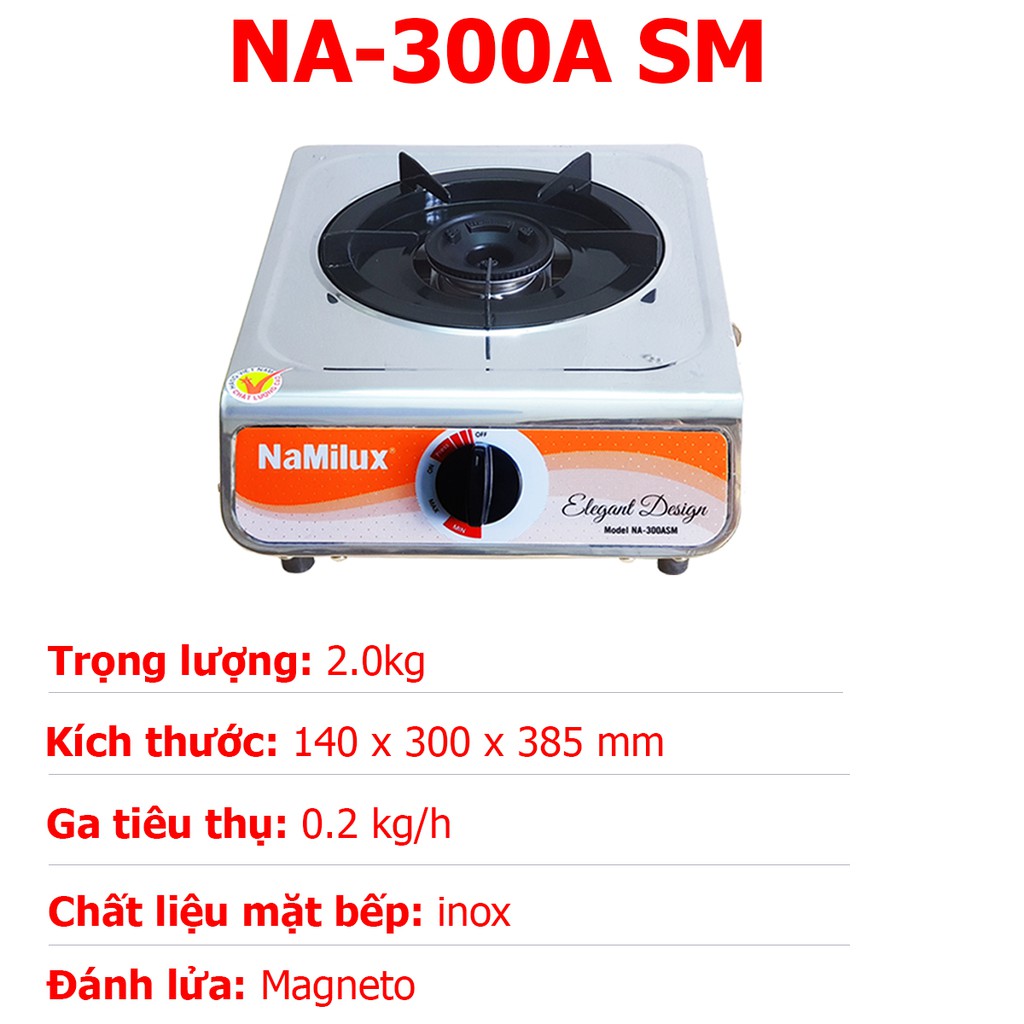 Bếp ga đơn Namilux NA-300A SM / NA-300A FM tiết kiệm ga (Màu ngẫu nhiên)