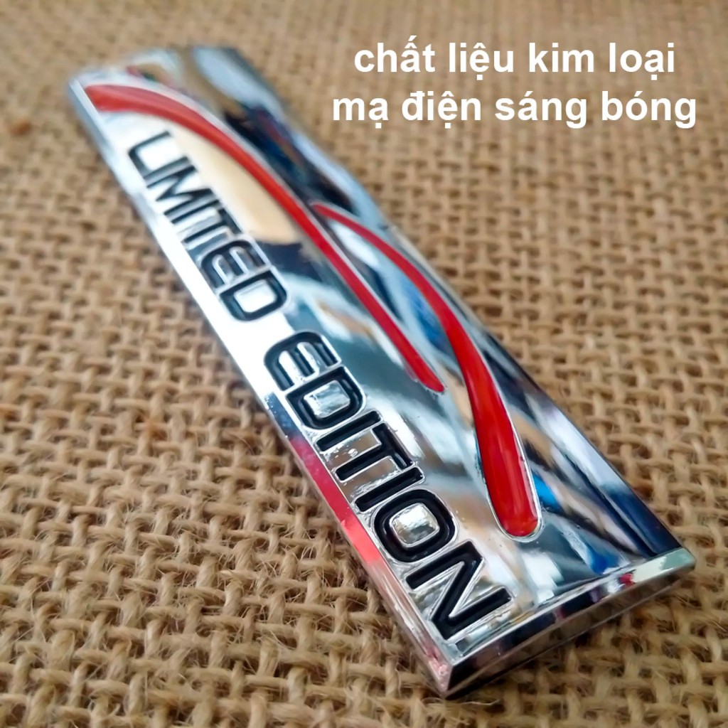 Tem kim loại Chữ LIMITED EDITION trang trí dán xe