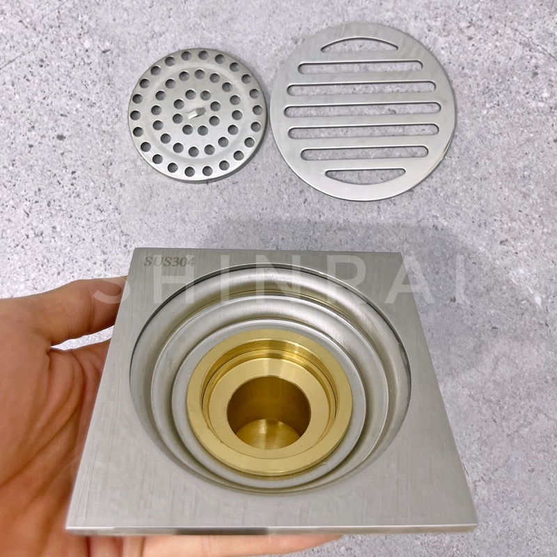 ( 12 * 12 Đáy Thoát lớn - Hàng Cao Cấp ) Phễu Thoát Sàn , Thu Sàn Thoát Nước Nhà Tắm INOX304 Nguyên Khối Chống Mùi Hôi