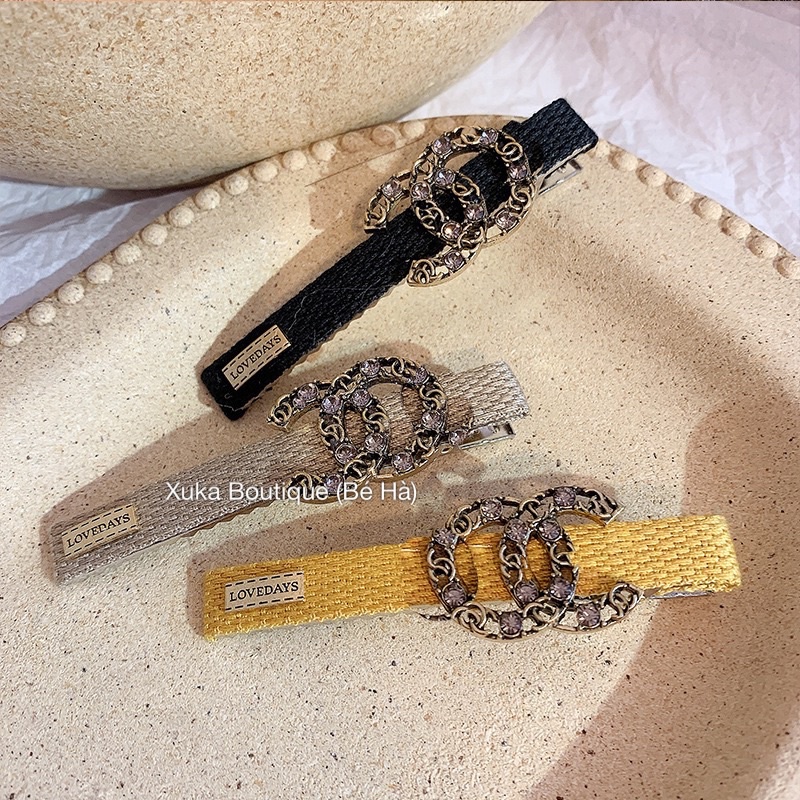 Kẹp Tóc Nữ Gắn Đá Chữ GC Thương Hiệu Cao Cấp