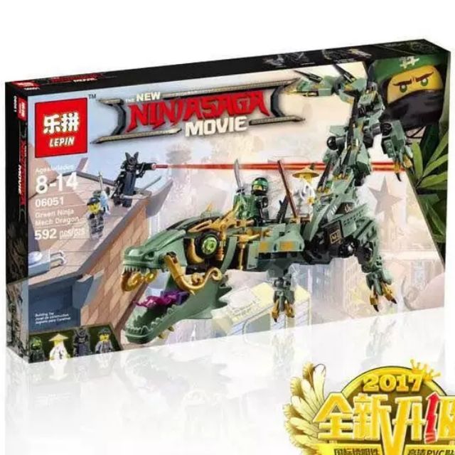 Lego Xếp Hình Rồng Máy Xanh Khổng Lồ Của Các Ninja 592 Khối