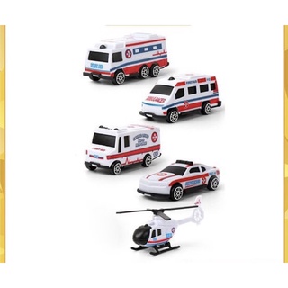 Xe cứu thương set 5 chiếc như ảnh nhựa nhẹ