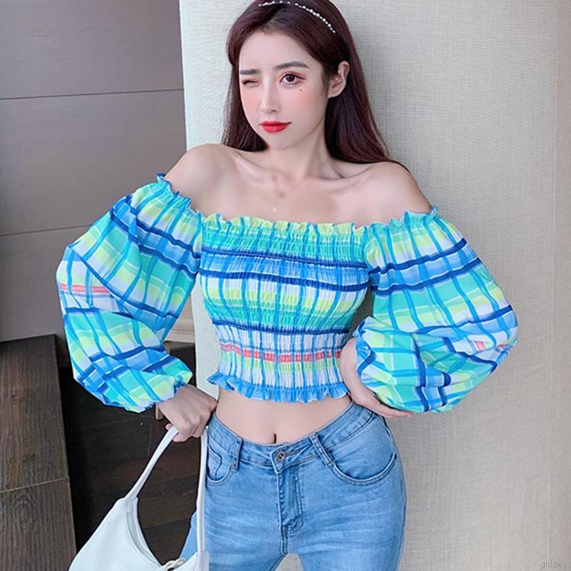 Áo Sơ Mi Dài Tay Hở Eo Họa Tiết Ca Rô Thời Trang Cho Nữ | BigBuy360 - bigbuy360.vn