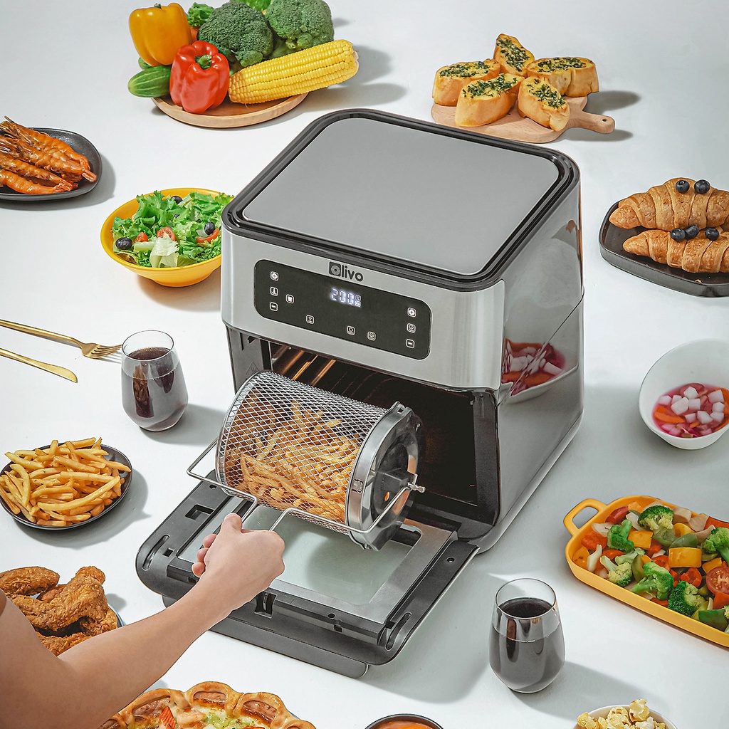 Nồi Chiên Không Dầu OLIVO AF12, 12Lit-1800W, 8 Chức Năng và Phụ Kiện Đa Năng, Bảo Hành Chính Hãng 2 Năm