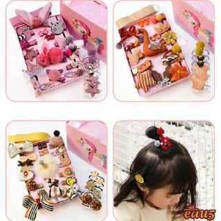☜♠☞24Pcs Headwear Set Children Accessories Ribbon Bow Hair clip Hairpins Headdress
