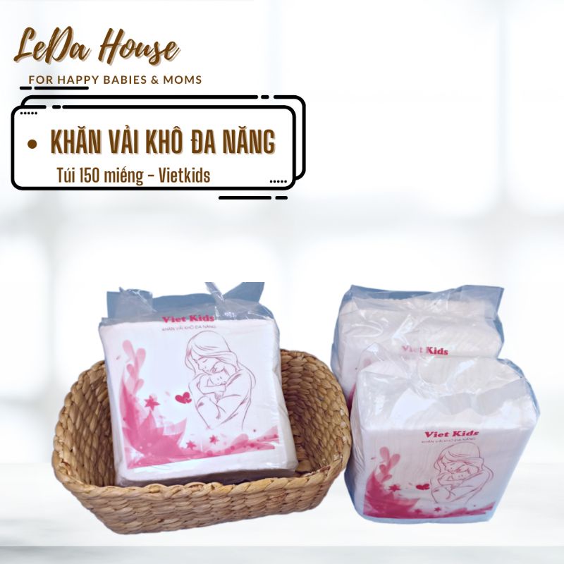 Khăn khô đa năng dùng thay thế cho khăn ướt, an toàn cho bé Vietkids
