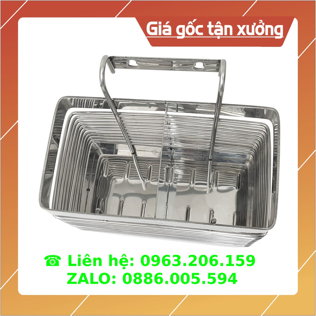 Rổ đựng đũa, thìa, muỗng, muôi. Rổ đôi la inox 201