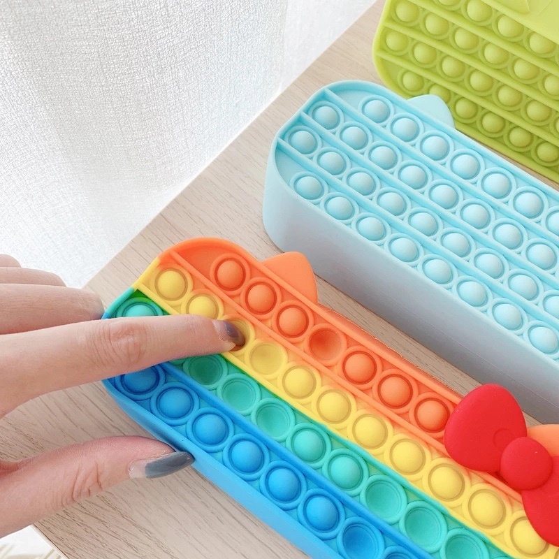 Hộp bút pop it bóp bóng silicon ANDY'S KIDS hộp đựng viết điện thoại đồ trang điểm cute dễ thương đa năng để bàn