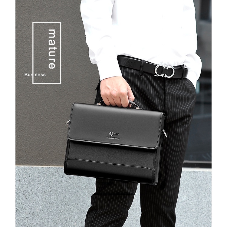 Túi xách đựng laptop/tài liệu bằng da PU phong cách doanh nhân thời trang cho nam