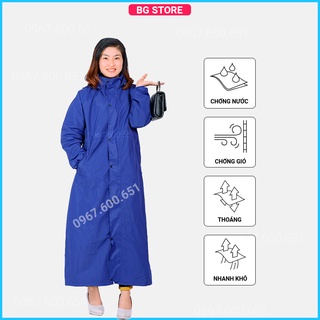 Áo mưa Măng Tô nữ 2 lớp cao cấp chống thấm nước tuyệt đối - Màu xanh tươi trẻ đầy hi vọng
